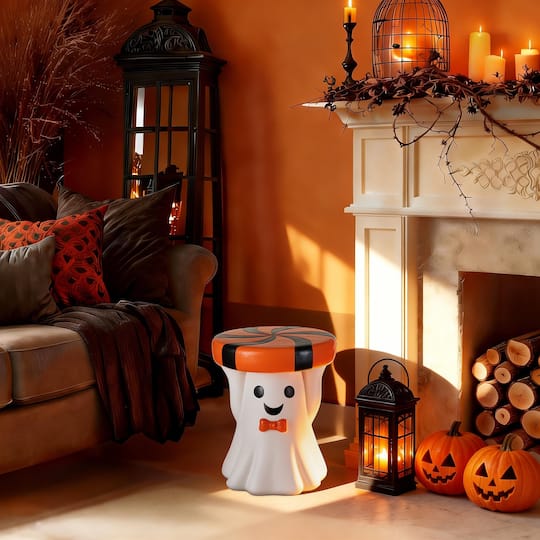 Glitzhome® 14.75" Halloween MGO Ghost Stool